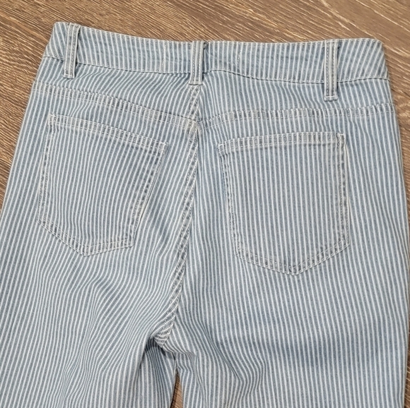 Soft Surroundings Blue and White Vertical Striped Cropped Pants Size 6 P - Picture 6 of 7